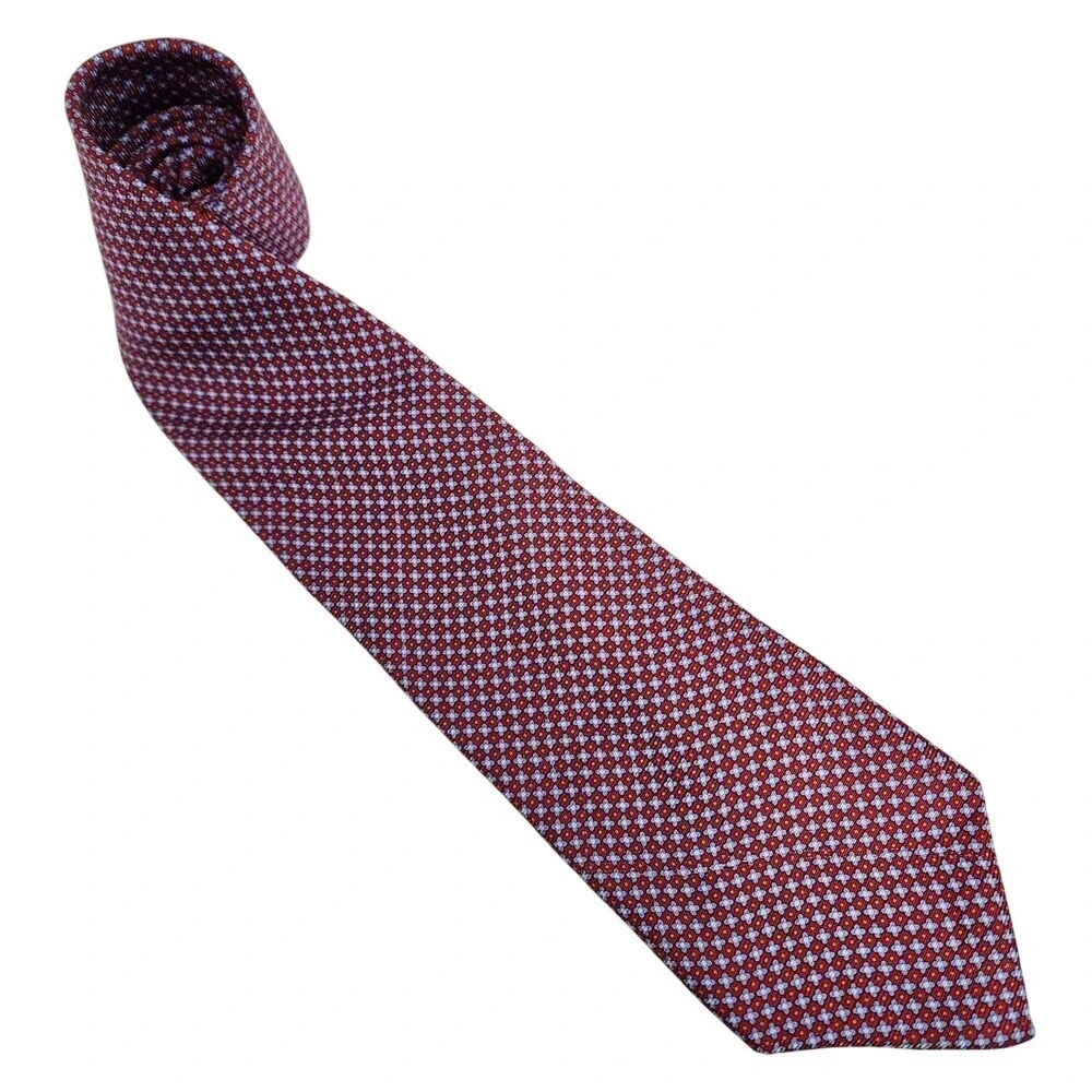 Brooks Brothers 346‎ Tie Pure Silk Floral Red Blue